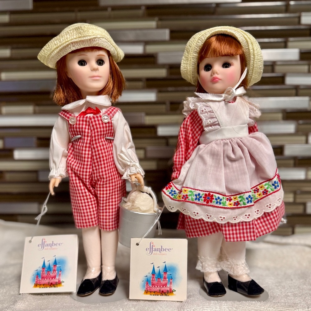 Efanbee Vintage 1987 Story Book Dolls 11” “Jack & Jill” Beautiful Condition